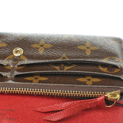 Louis Vuitton Monogram Emilie Wallet Red 2 of 12