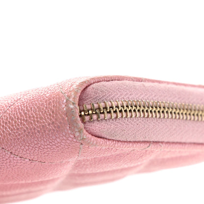 Chanel Iridescent Caviar Quilted Medium Zip Around Wallet Pink 13 of 13