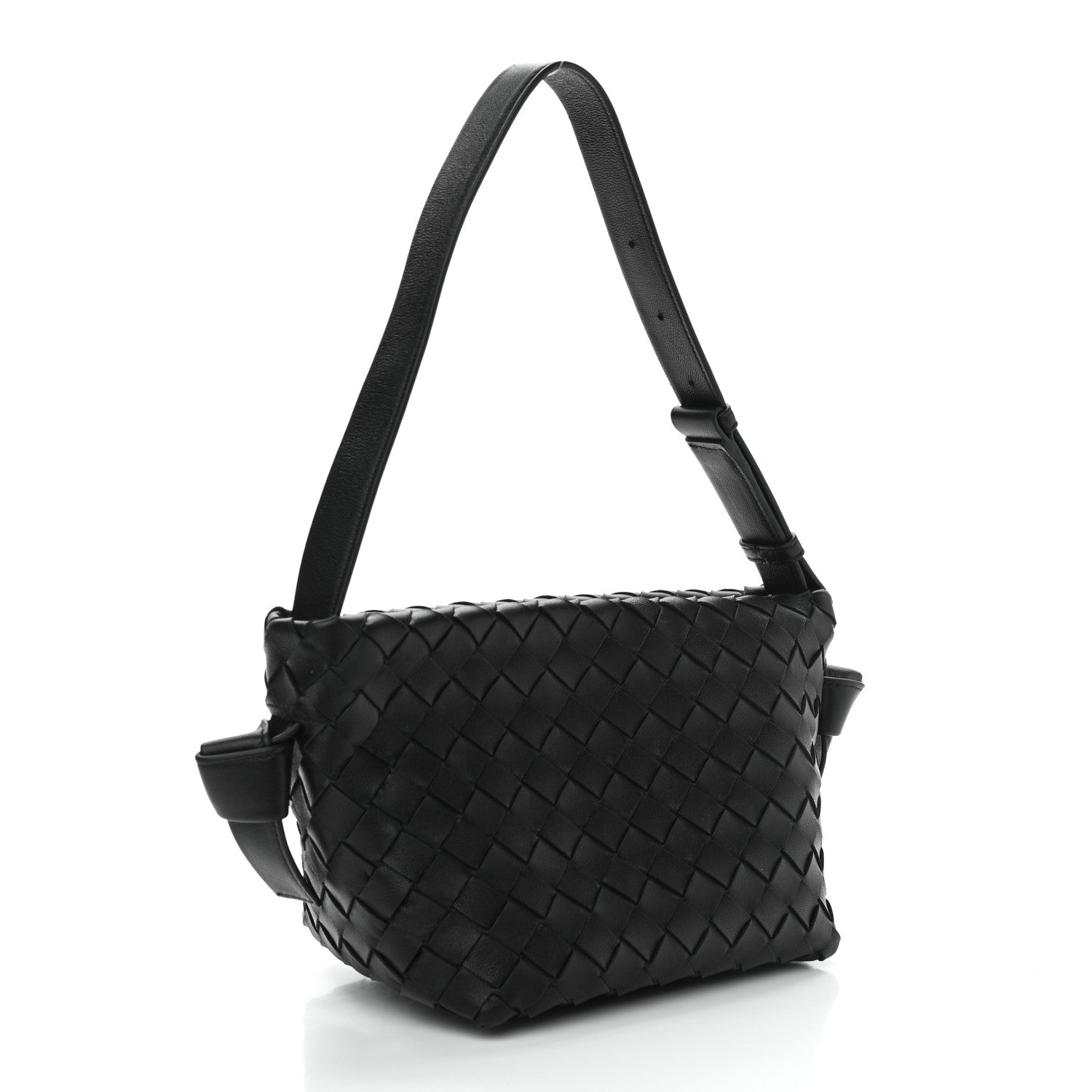 Bottega Veneta Nappa Intrecciato Tie Shoulder Bag Black 3 of 10