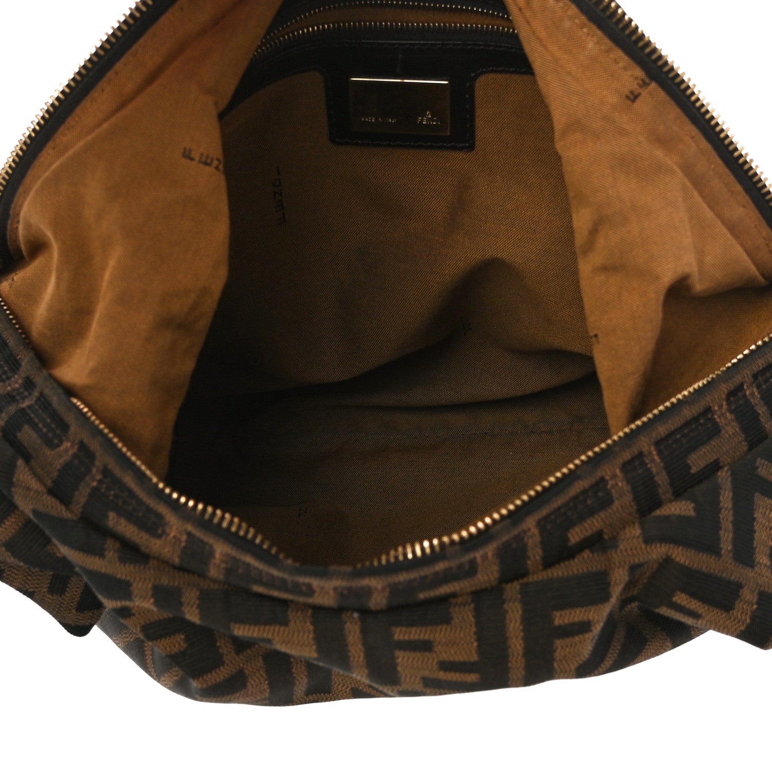 Fendi Zucca Cuoio Lucido Small Chef Hobo Tobacco Moro 4 of 8