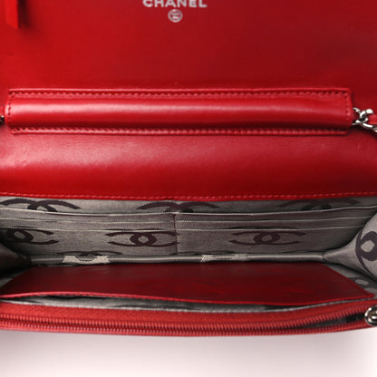 Chanel Calfskin Quilted Cambon Wallet On Chain WOC Red 5 of 11
