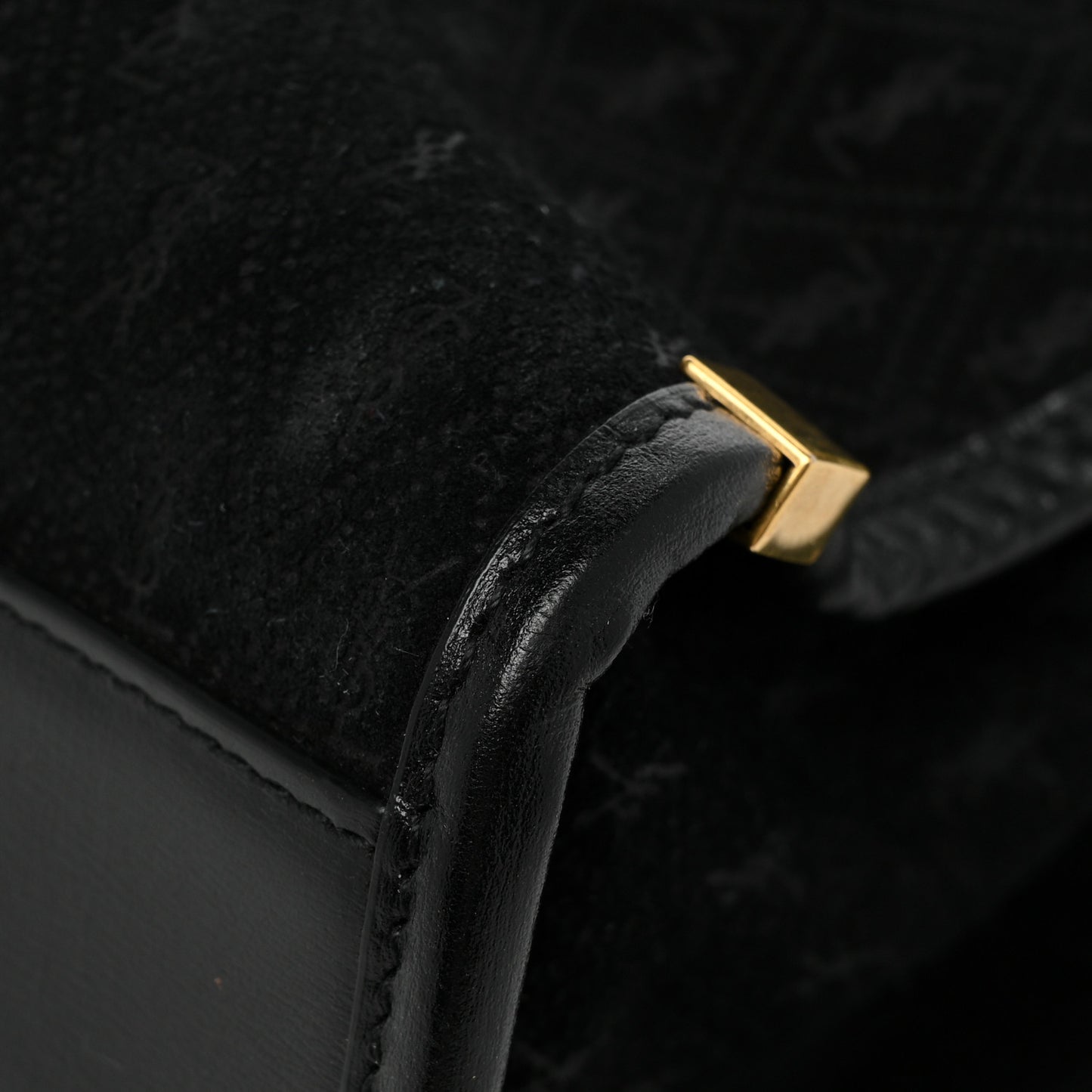 Suede All-Over Monogram Convertible Tote Black