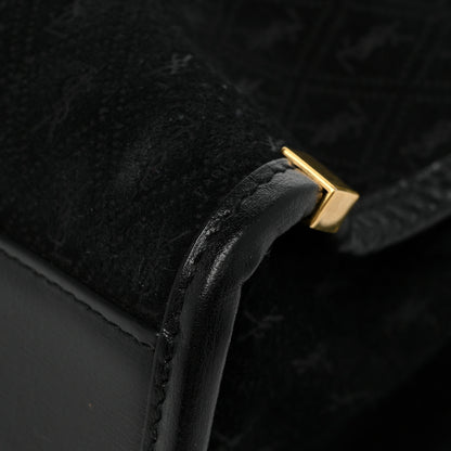Saint Laurent Suede All-Over Monogram Convertible Tote Black 15 of 15