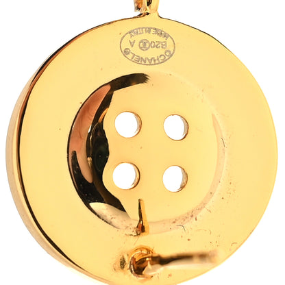 Chanel Metal Large Paris Button Earrings Gold 4 of 4
