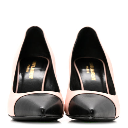 Saint Laurent Calfskin Bi-Color Cap Toe 85 Pumps 36 Rose Pale 3 of 12