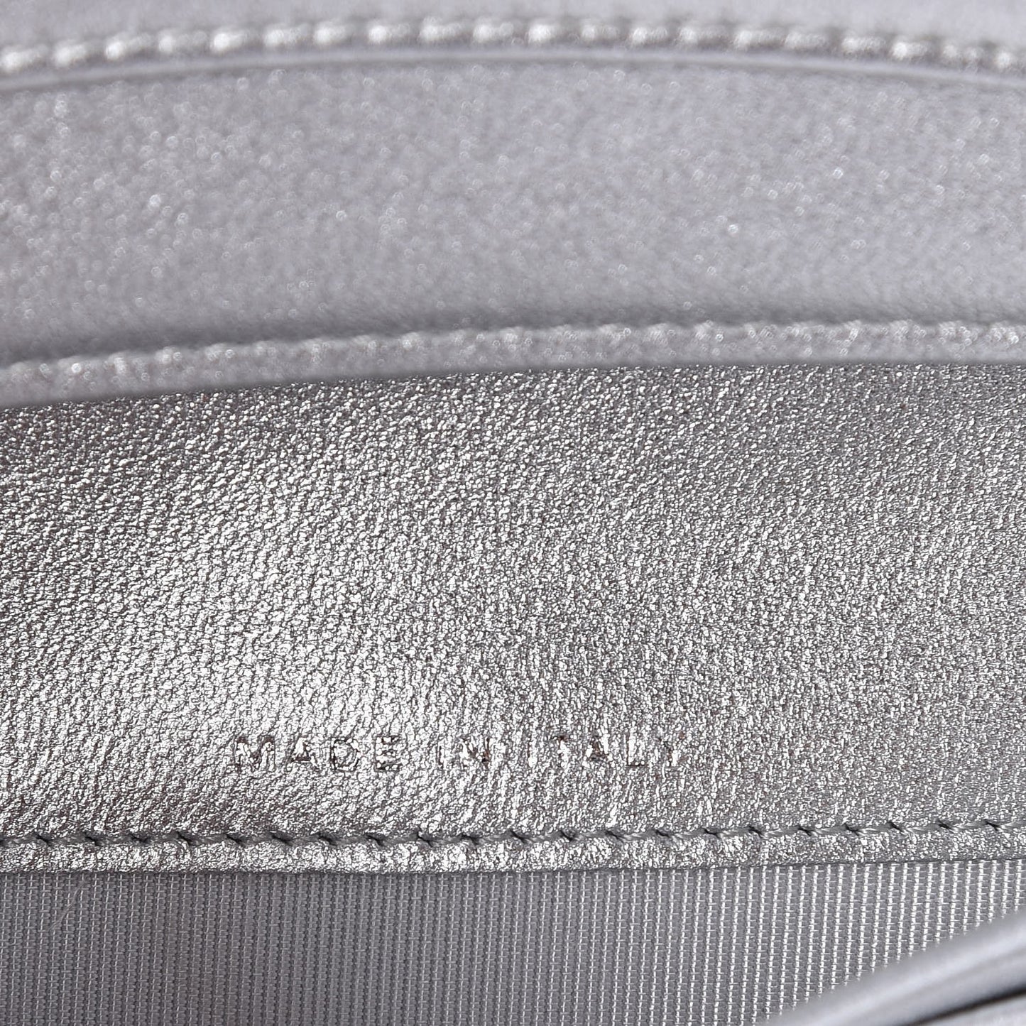 Metallic Lambskin Yen Wallet Silver