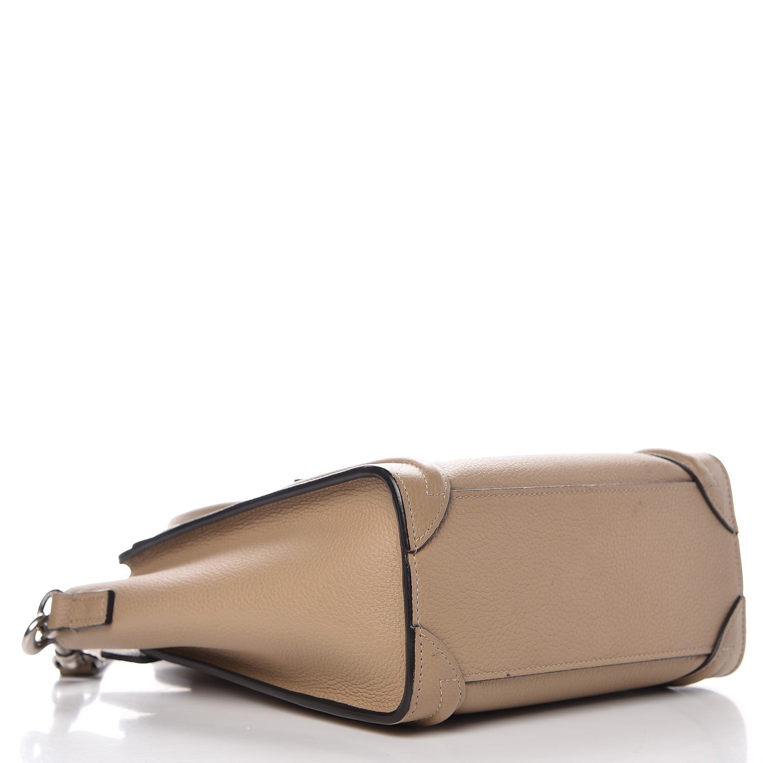 Celine Drummed Calfskin Nano Luggage Dune 4 of 9
