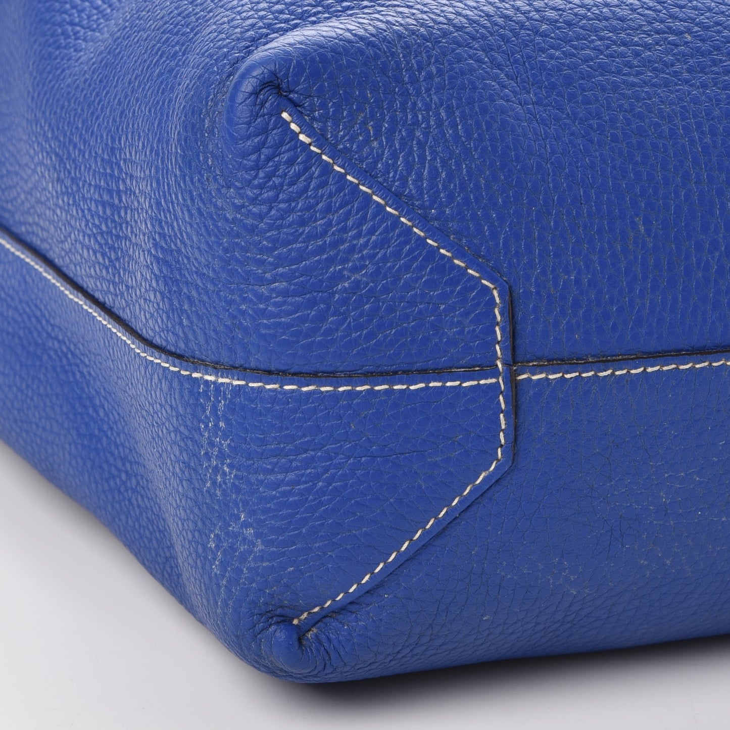Taurillon Clemence Double Sens 36 Reversible Tote Graphite Bleu Electrique