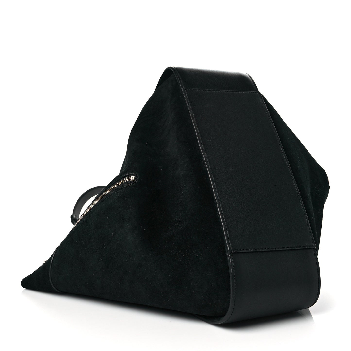 Calfskin Suede Medium Hammock Shoulder Bag Black