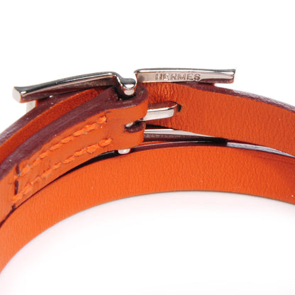Hermes Chamonix Hapi 3 MM Triple Tour Wrap Bracelet Size Small Orange 3 of 6
