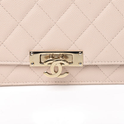 Chanel Lambskin Quilted Golden Class Wallet on Chain WOC Light Pink 9 of 11