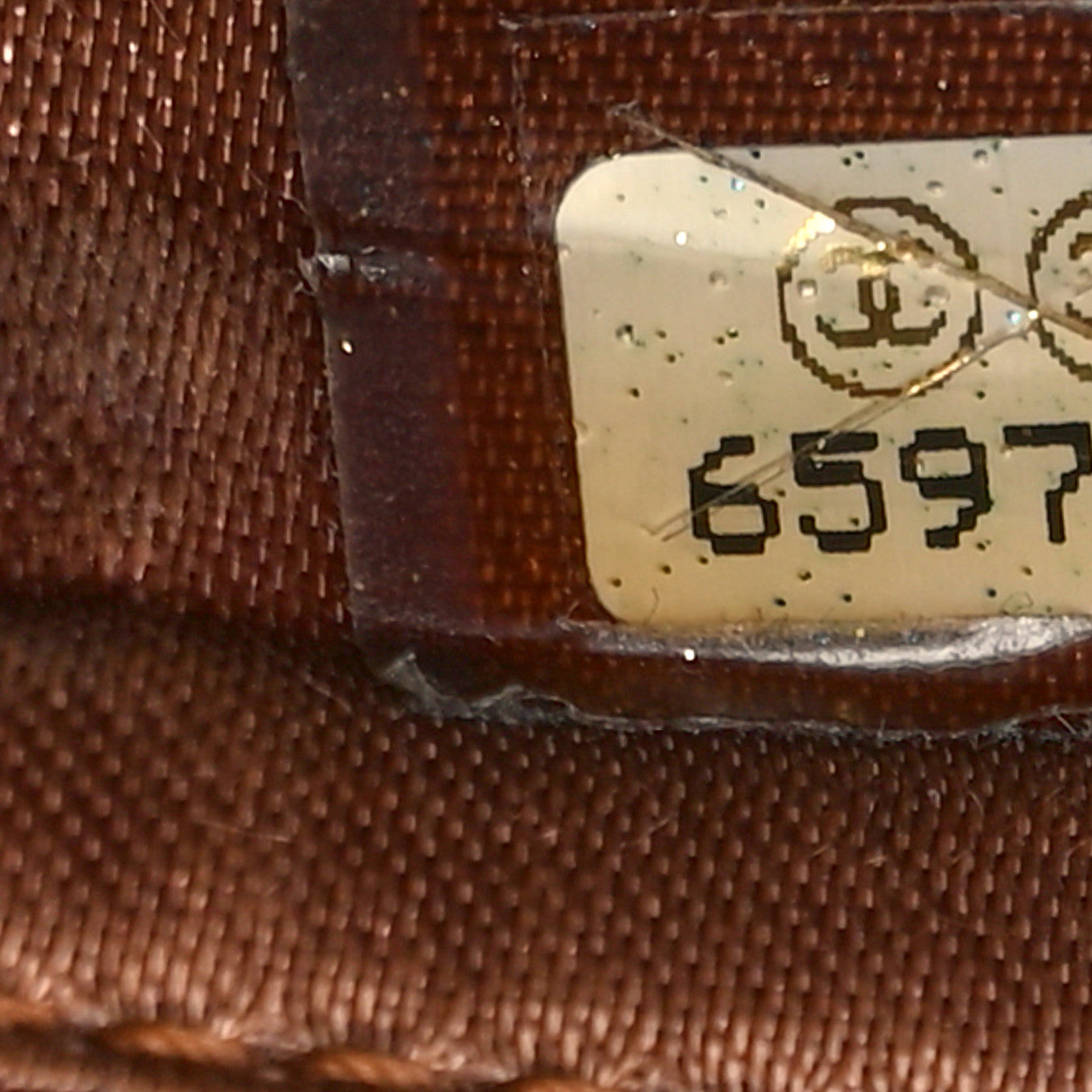 Metallic Caviar Quilted Shopping Tote Brown