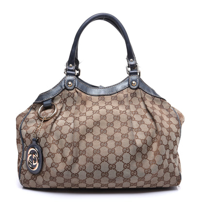 Gucci Metallic Monogram Medium Sukey Tote Blue 1 of 15