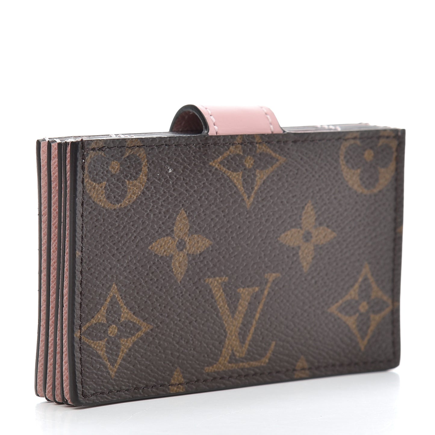Monogram Gusset Card Holder Rose Ballerine