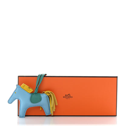 Hermes Milo Lambskin Grigri Rodeo Horse Bag Charm PM Celeste Jaune De Naples Vert Verone 5 of 5