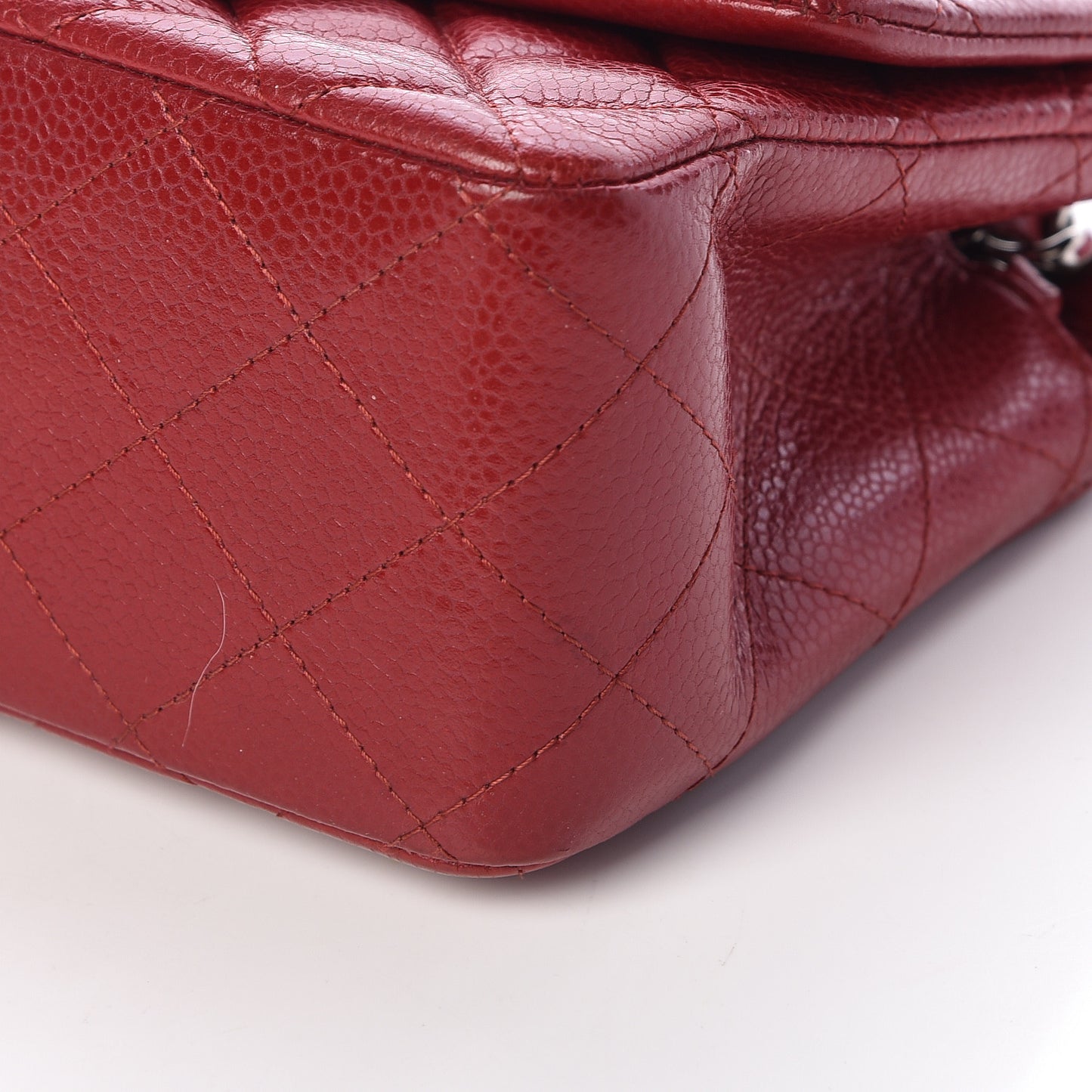 Caviar Quilted Mini Square Flap Red