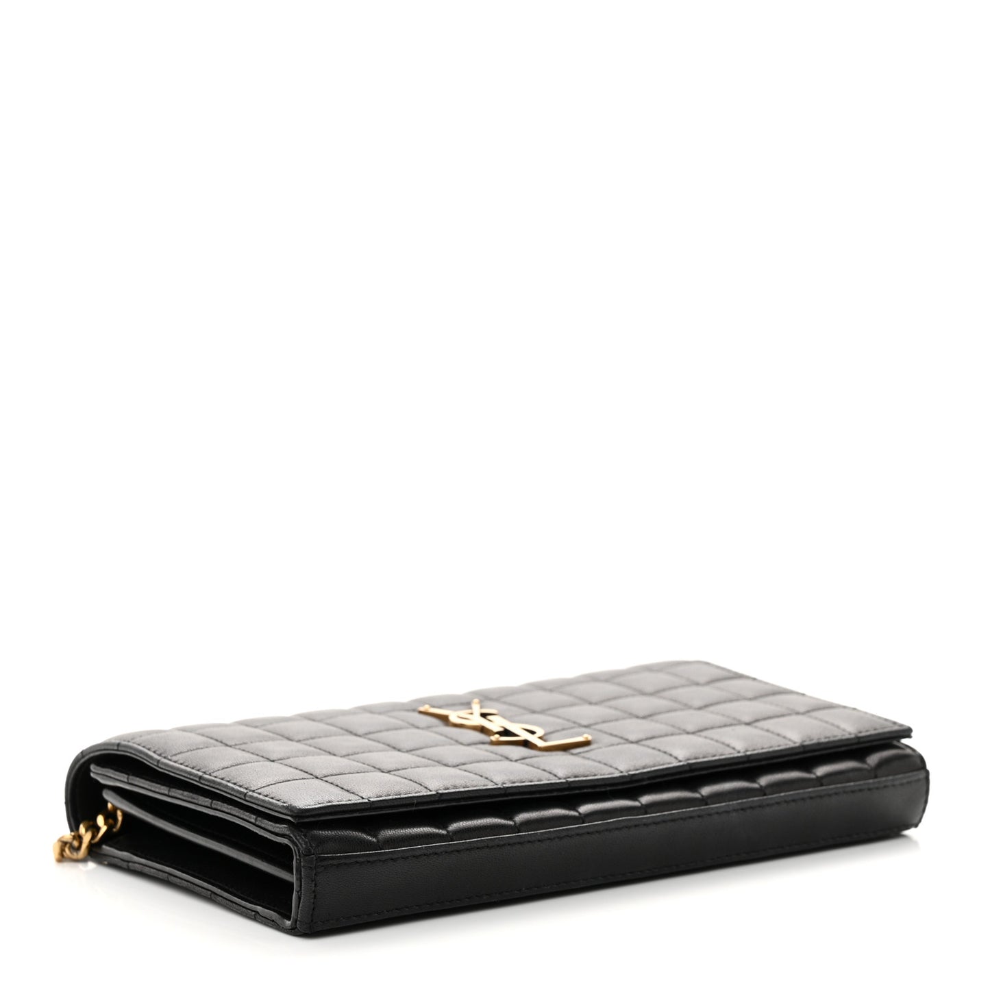 Lambskin Carre Quilted Cassandre Chain Wallet Black