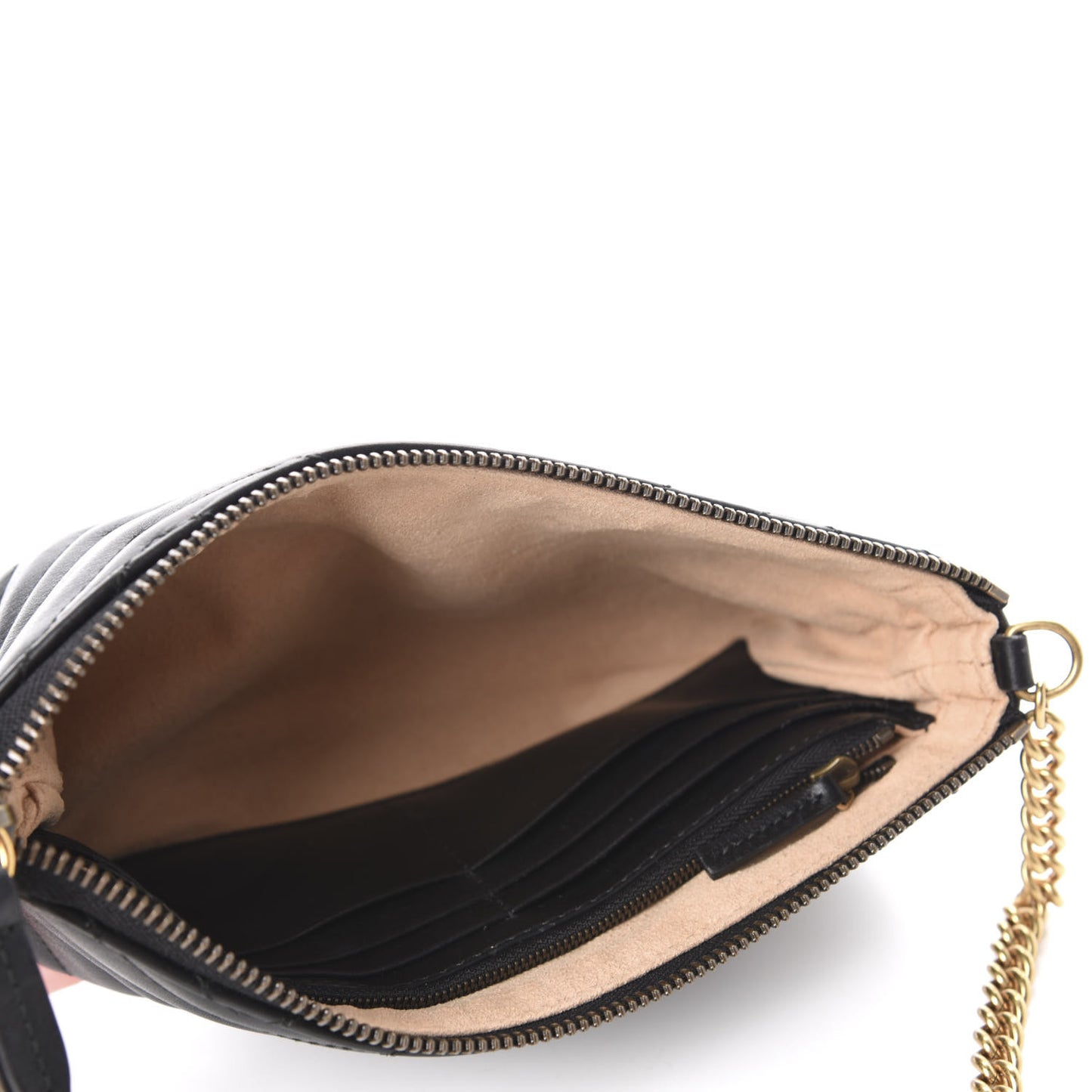 Calfskin Matelasse Mini GG Marmont Chain Bag Black