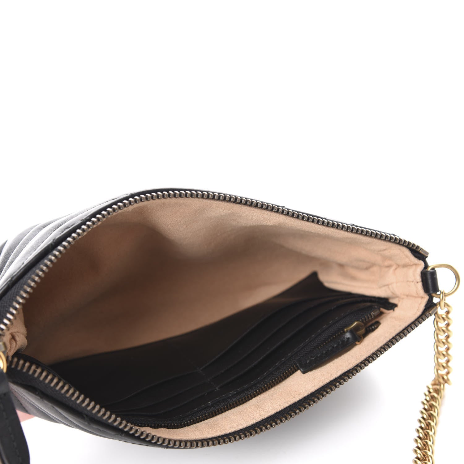 Gucci Calfskin Matelasse Mini GG Marmont Chain Bag Black 5 of 11