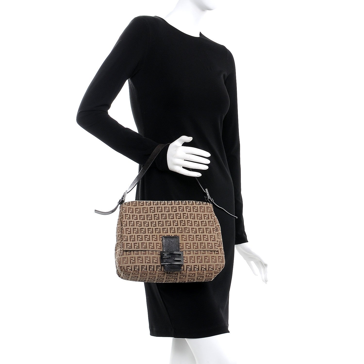 Fendi Zucchino Mama Baguette Dark Brown 2 of 7