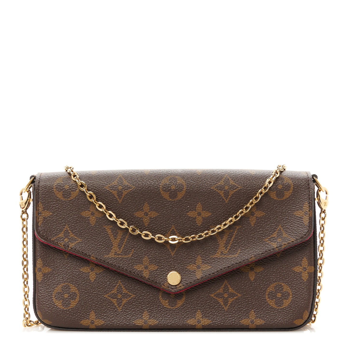 Monogram Pochette Felicie Chain Wallet Fuchsia