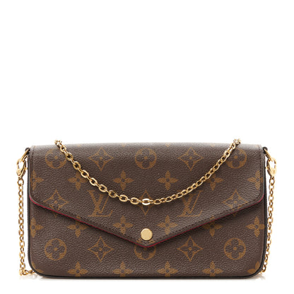 Louis Vuitton Monogram Pochette Felicie Chain Wallet Fuchsia 13 of 15