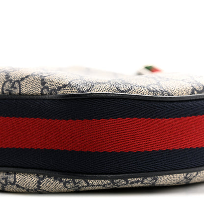 Gucci GG Supreme Monogram Textured Calfskin Web Small Attache Shoulder Bag Beige Blue 10 of 14