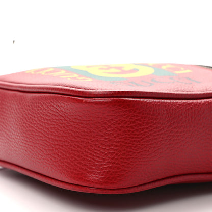 Gucci Grained Calfskin Logo Messenger Bag Hibiscus Red 9 of 9