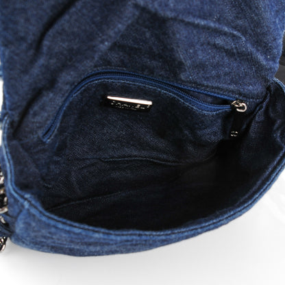 Chanel Denim Patchwork Triple Chain Flap Blue 7 of 7