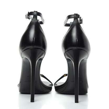 Saint Laurent Calfskin Jane 110 Ankle Strap Sandals 35.5 Black 7 of 10