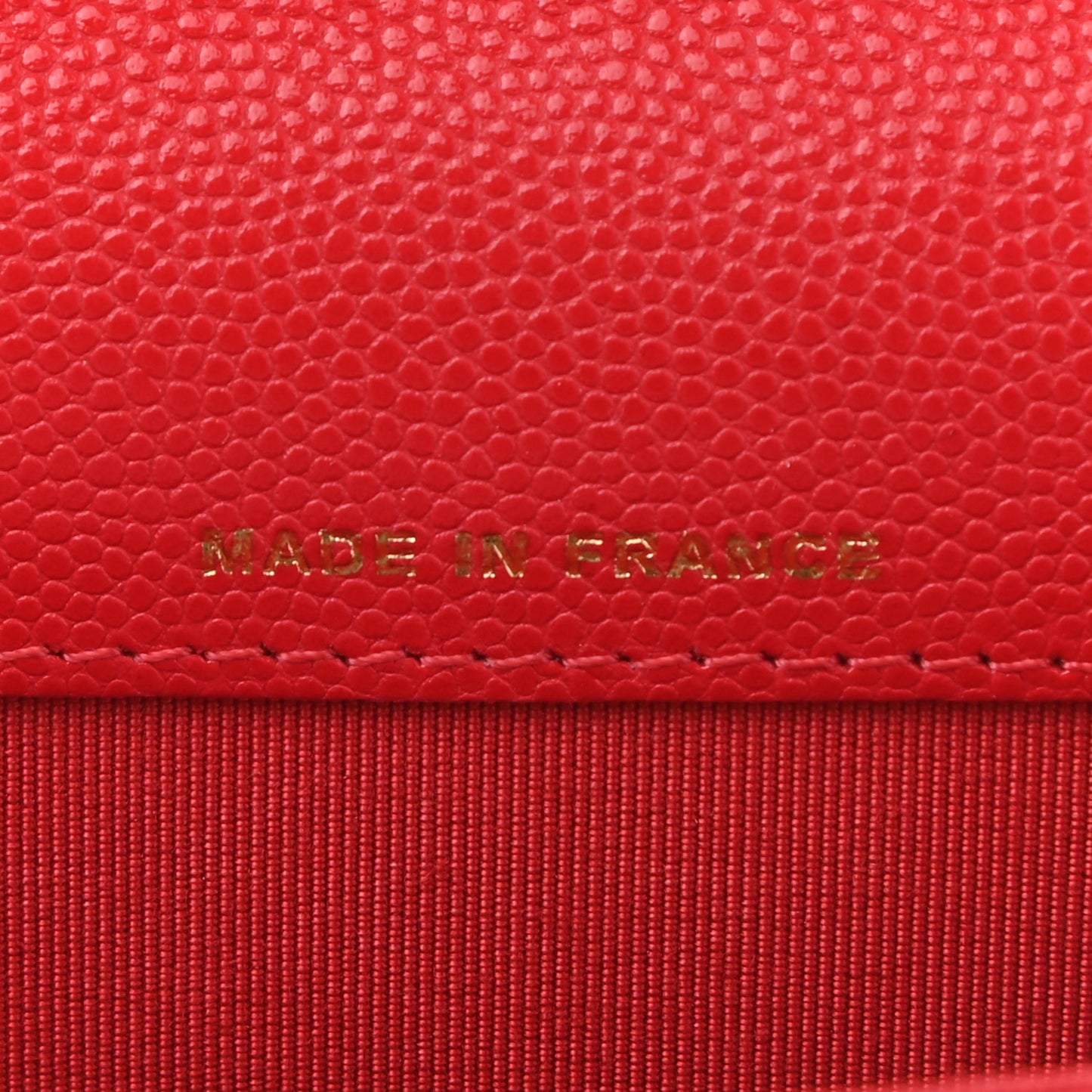 Caviar Quilted Flap Card Holder Wallet Red