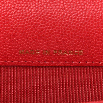 Chanel Caviar Quilted Flap Card Holder Wallet Red 7 of 9