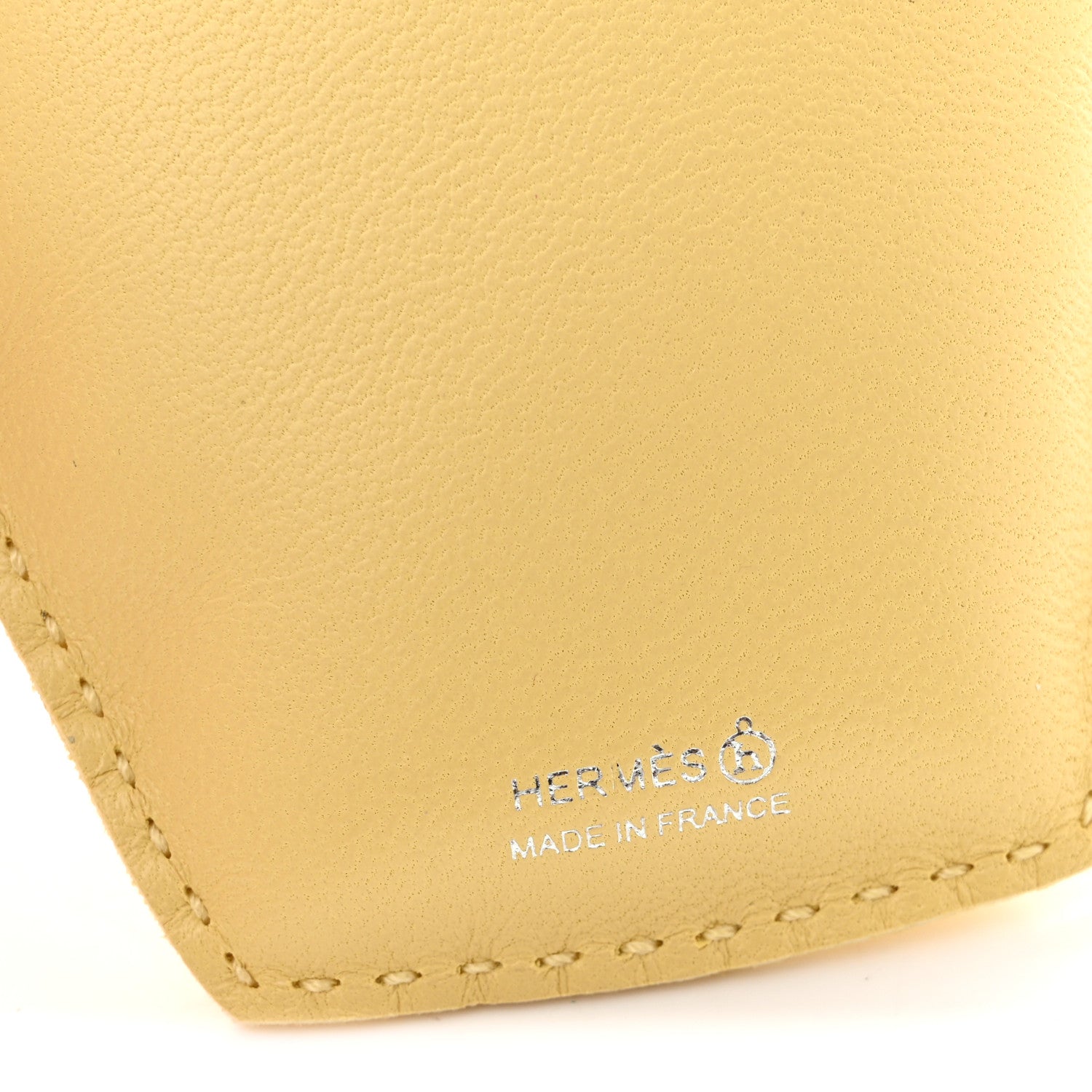 Hermes Epsom Lambskin Suede Petit H Bubble Tea Charm Jaune Milton Rose Confetti 3 of 5