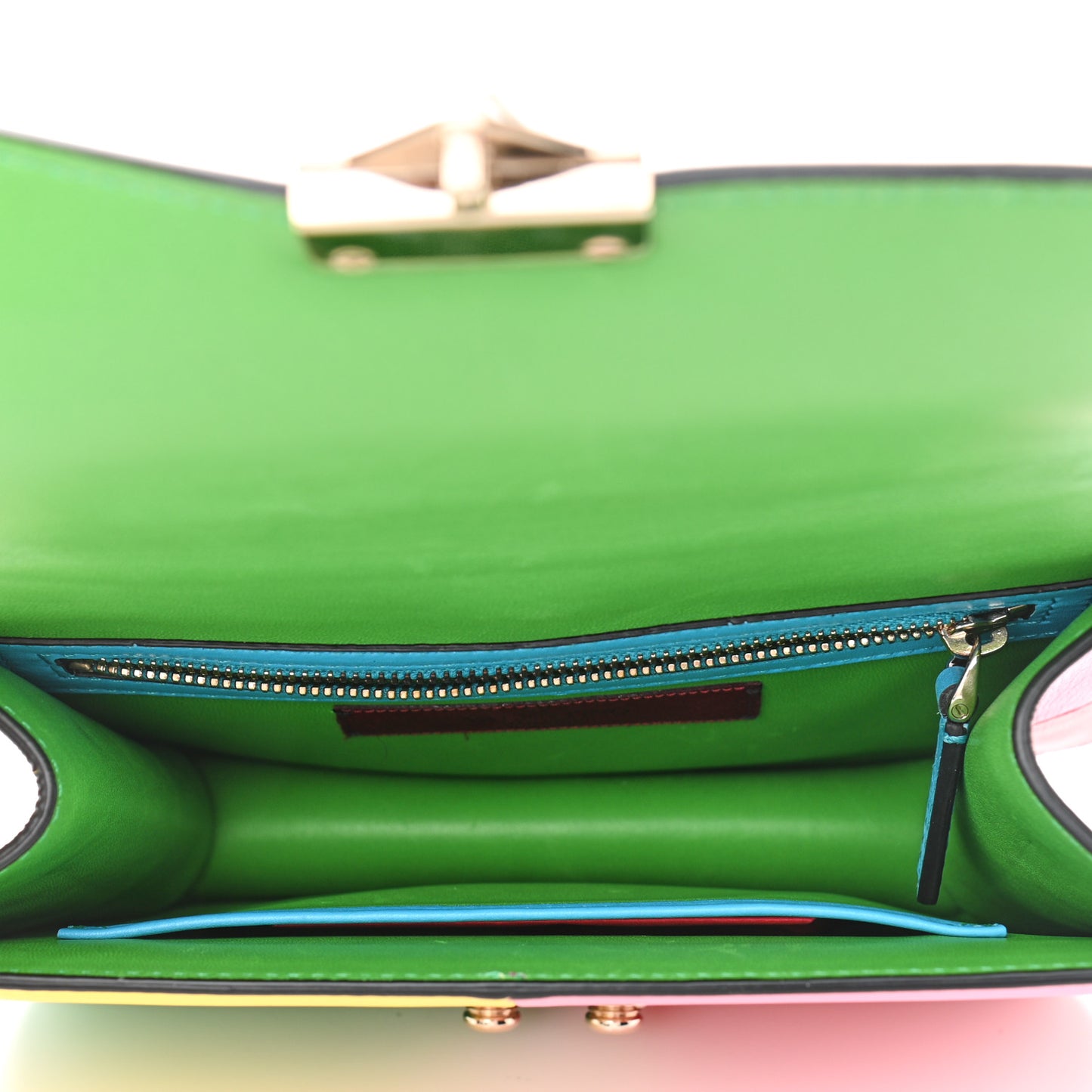 Vitello Small Glam Lock Rockstud Flap Multicolor