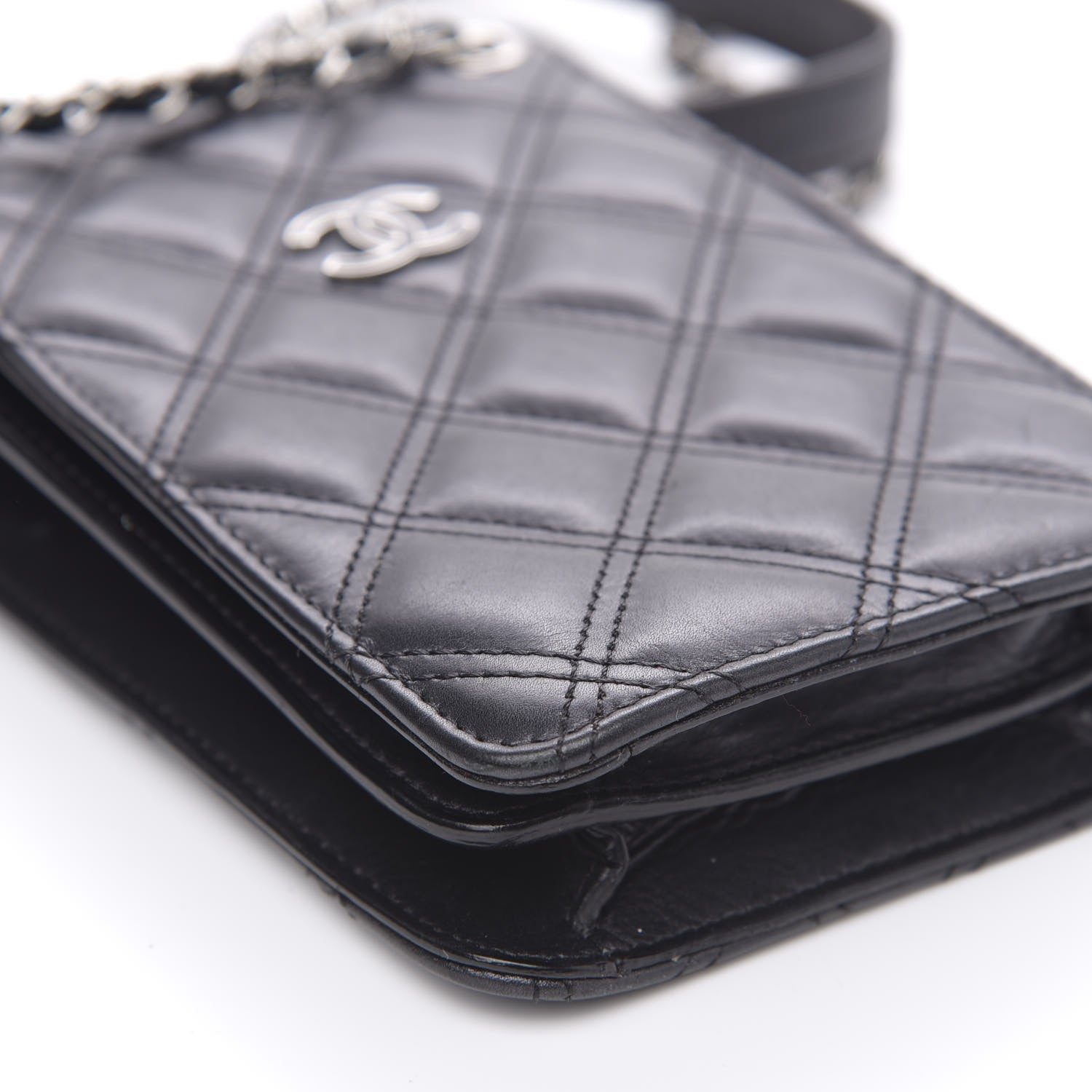 Chanel Calfskin Quilted Crossbody CC Phone Holder Black 10 of 12
