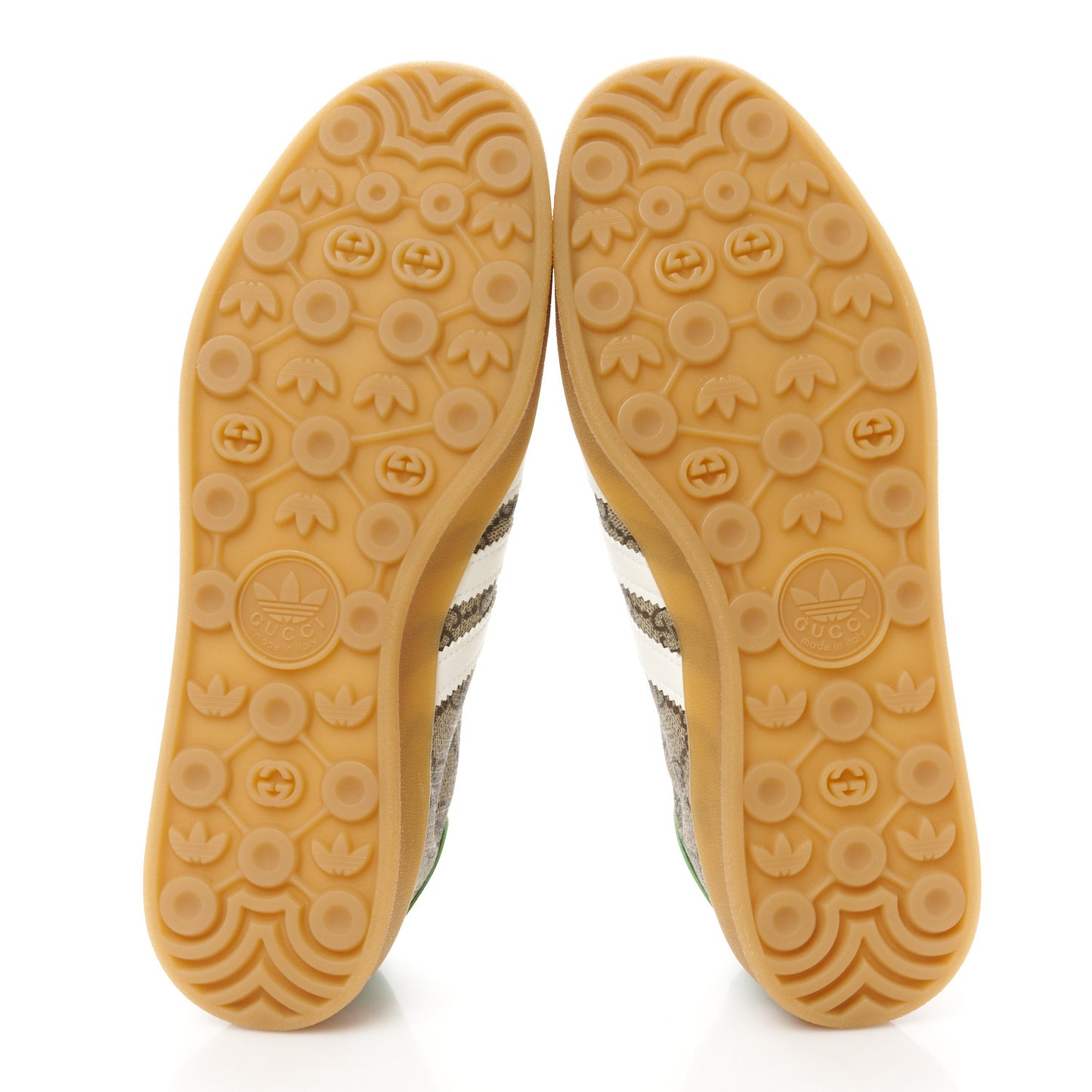 X ADIDAS GG Supreme Monogram Mens Gazelle Sneakers 10.5 Beige Ebony Off White New Shamarock