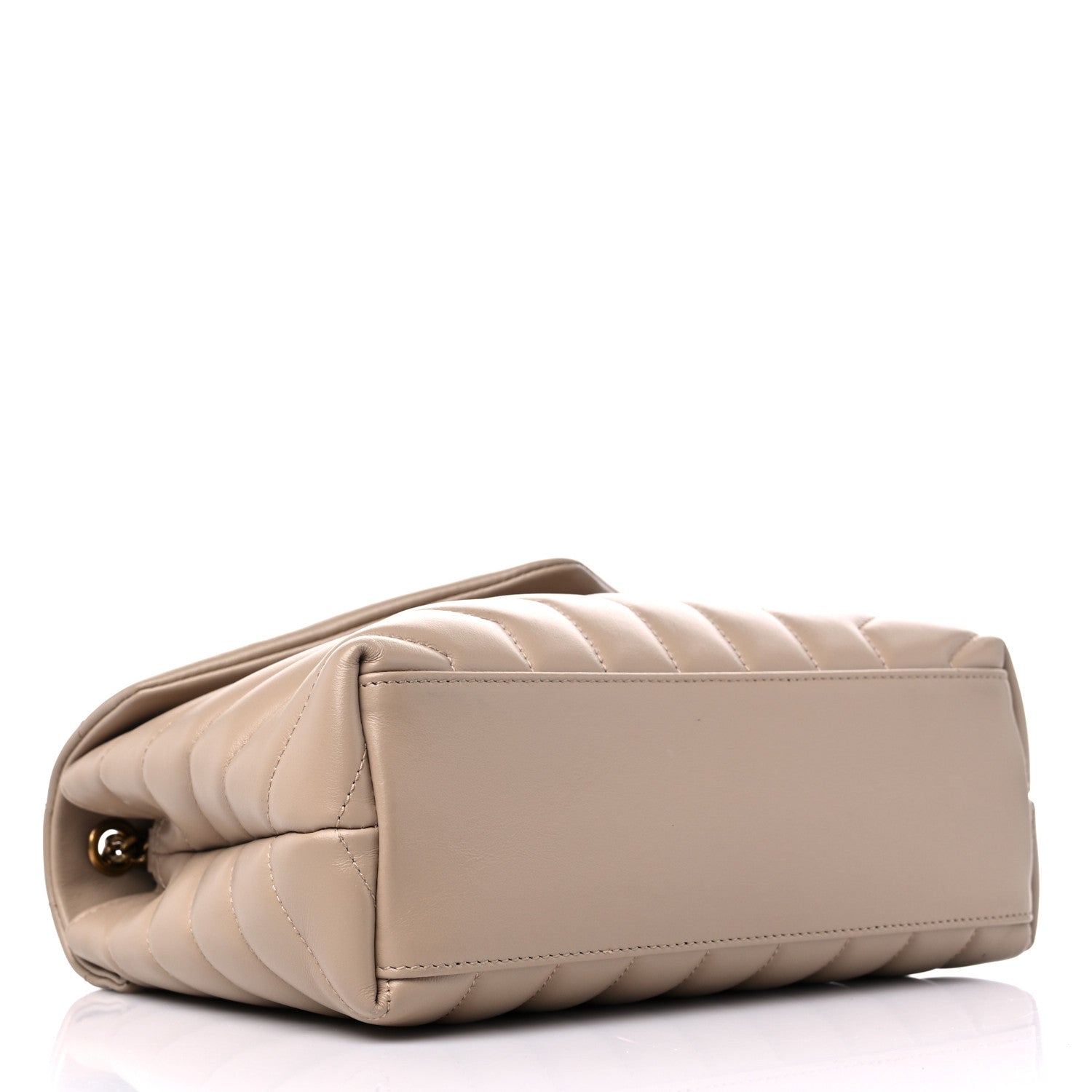 Saint Laurent Calfskin Y Quilted Monogram Small Loulou Chain Satchel Dark Beige 3 of 10