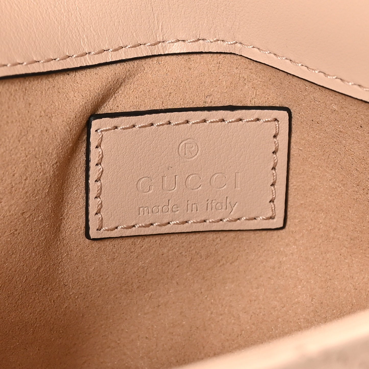 Calfskin Matelasse Super Mini GG Marmont Shoulder Bag Beige