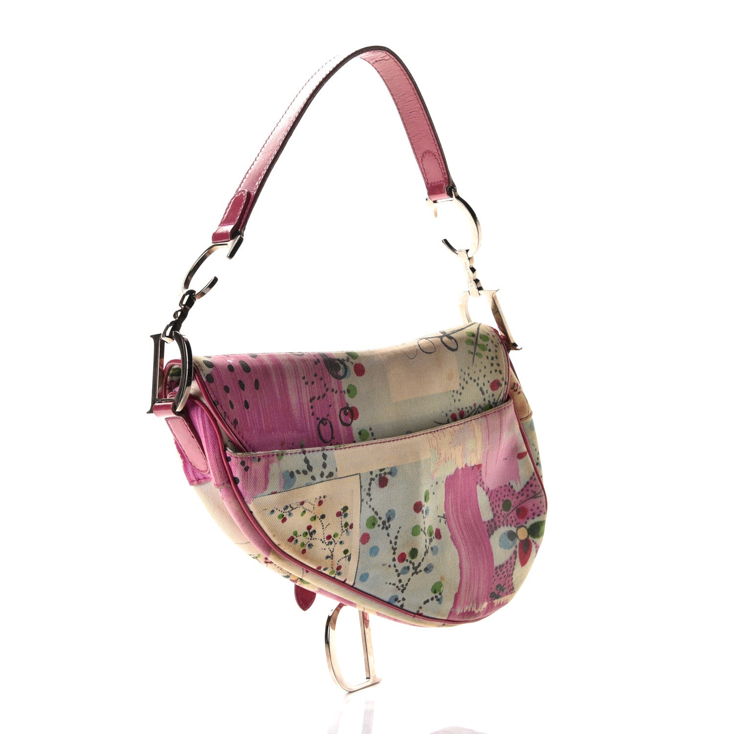 Christian Dior Canvas Filth Saddle Bag Multicolor 2 of 9