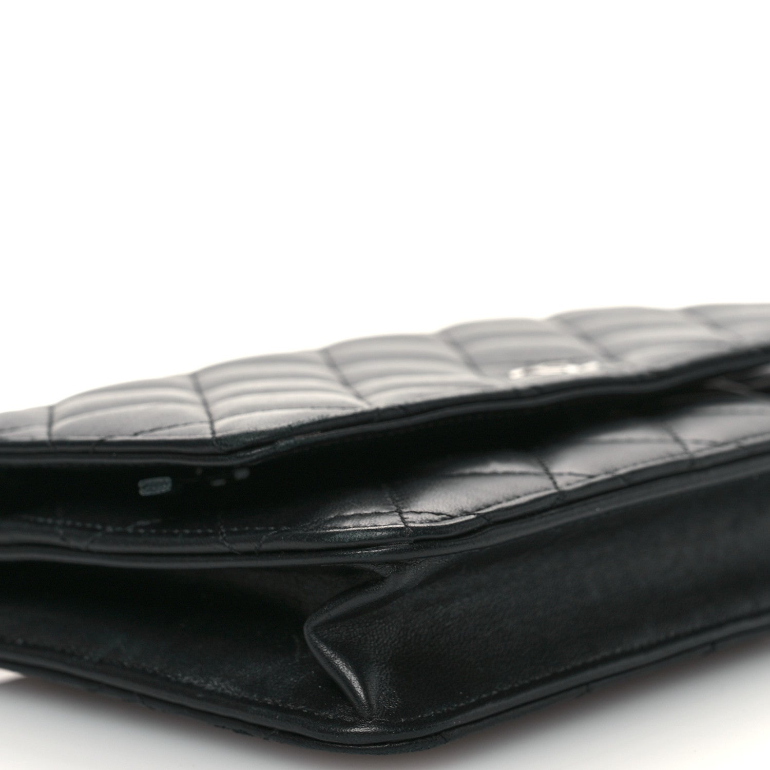 Chanel Lambskin Quilted Wallet On Chain WOC Black 11 of 12