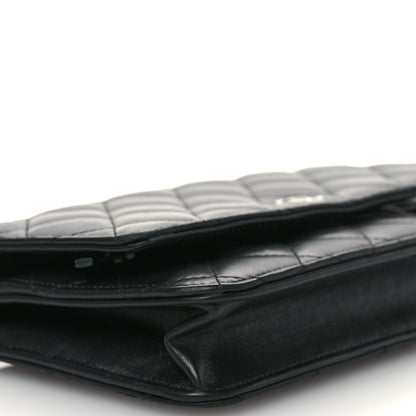 Chanel Lambskin Quilted Wallet On Chain WOC Black 11 of 12