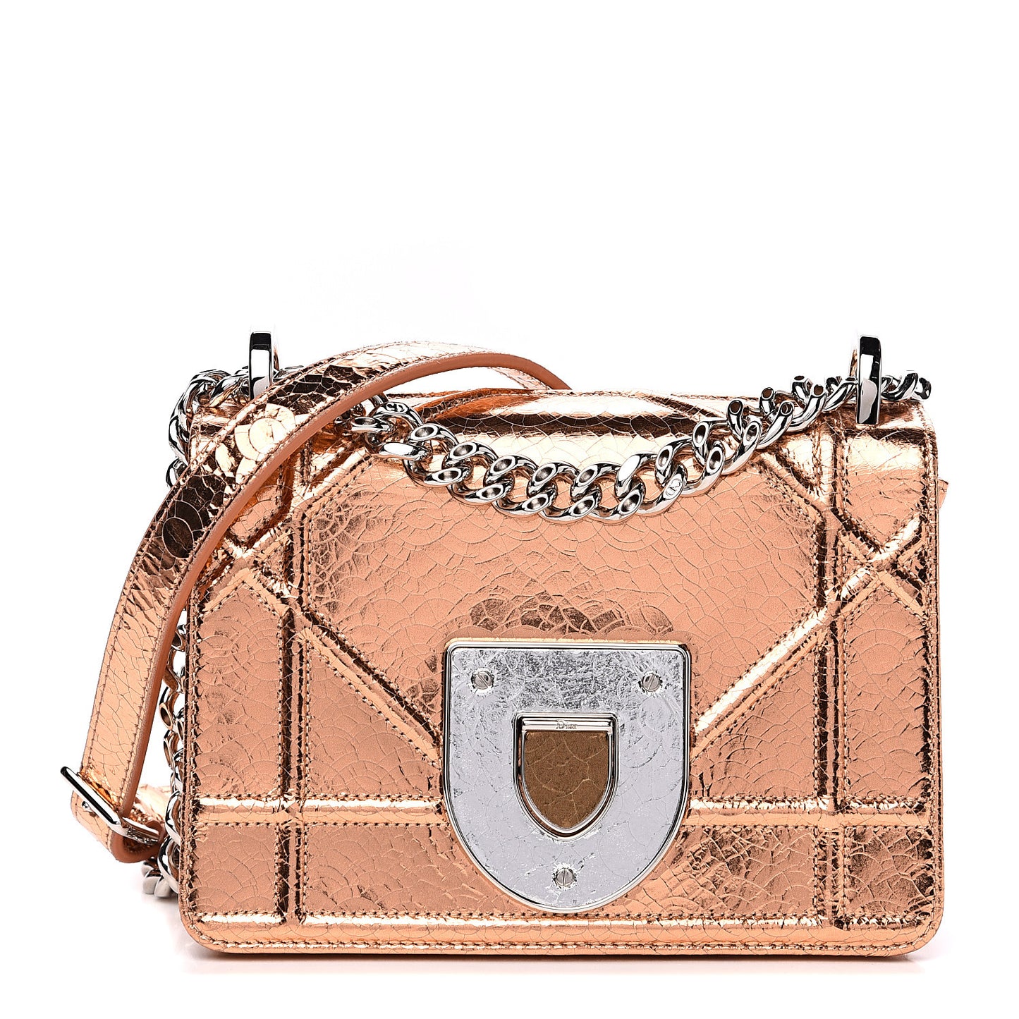 Ceramic Effect Deerskin Diorama Club Bag Gold
