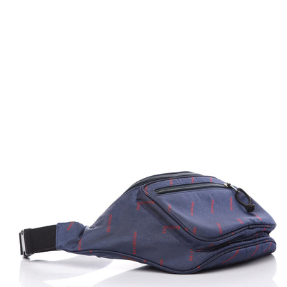 Balenciaga Twill Nylon Allover Logo Explorer Beltpack Bleu Canopee Rouge 4 of 9