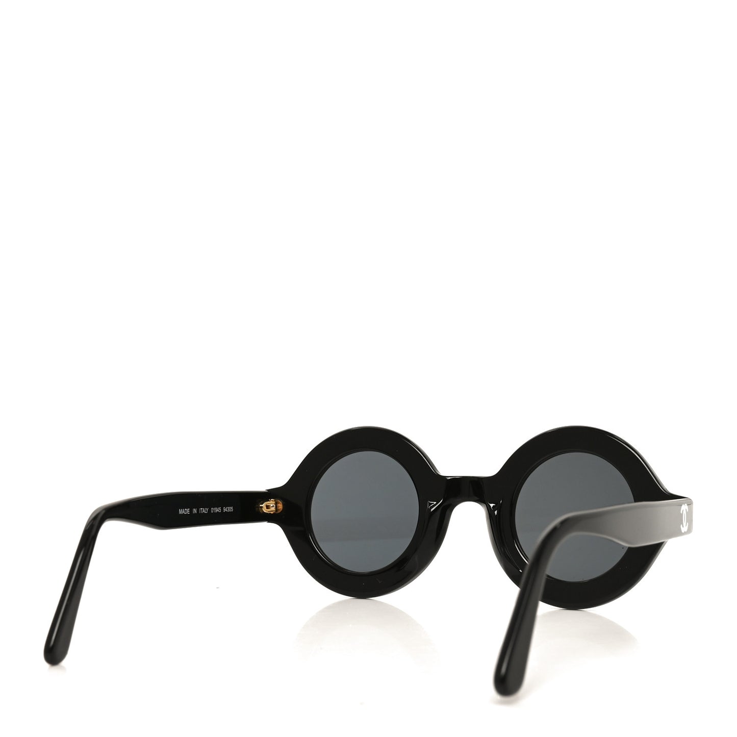 Round 01945 94305 Sunglasses Black White