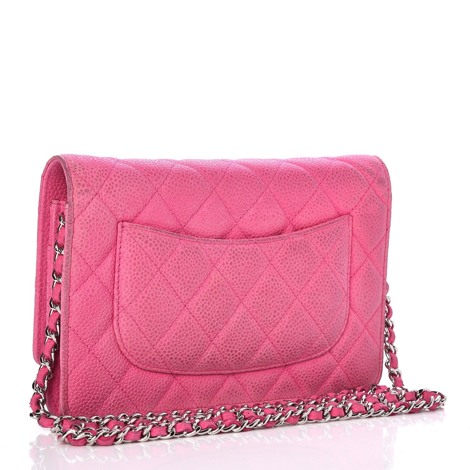 Chanel Iridescent Caviar Quilted Wallet on Chain WOC Pink 3 of 14