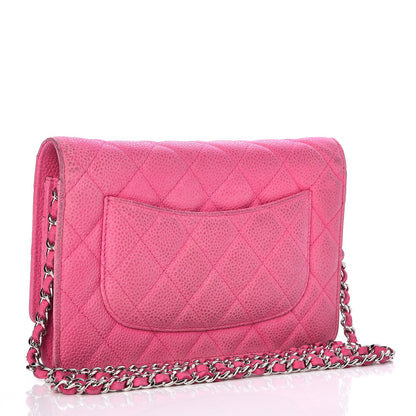 Chanel Iridescent Caviar Quilted Wallet on Chain WOC Pink 3 of 14