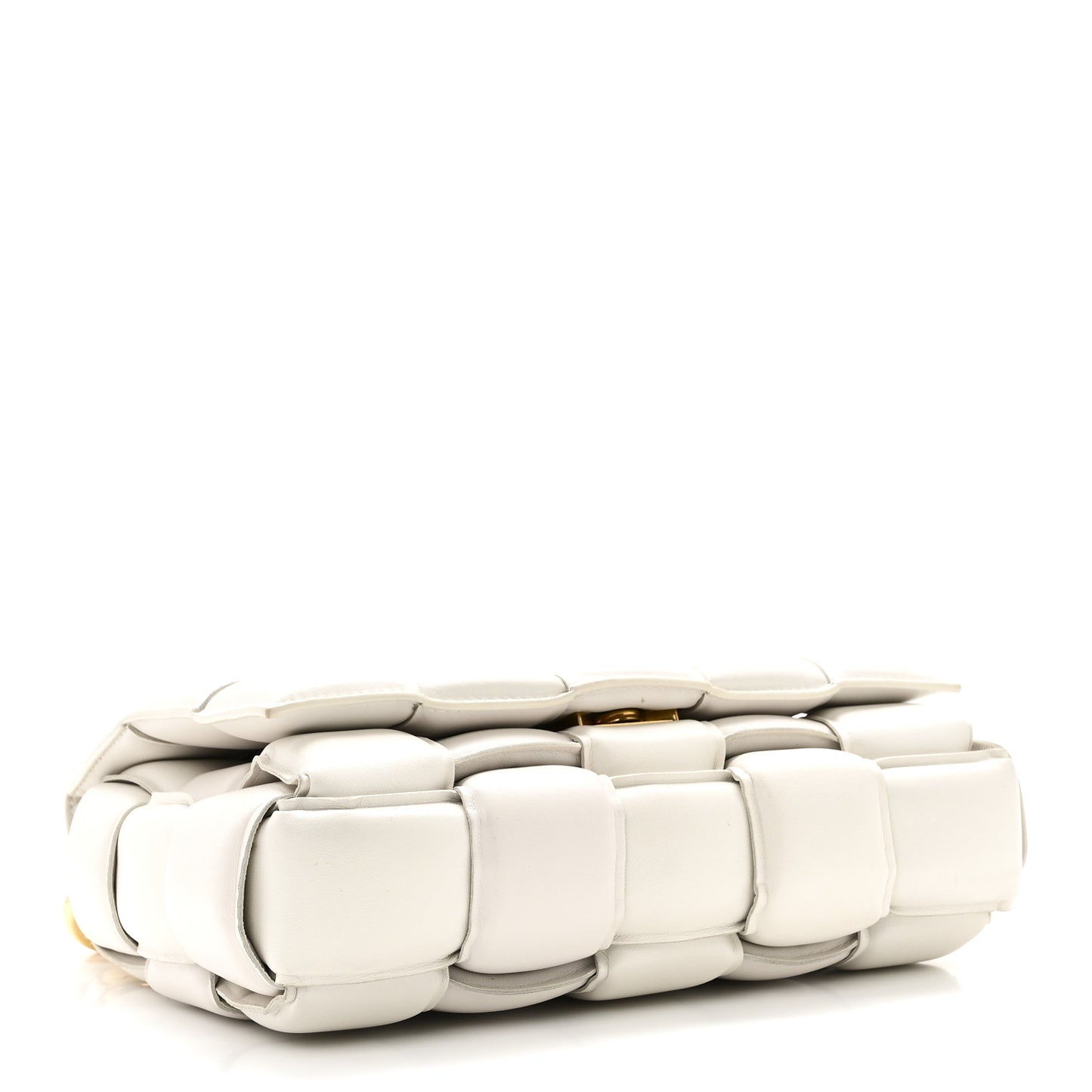 Lambskin Maxi Intreccio Padded Chain Cassette Crossbody Bag Chalk