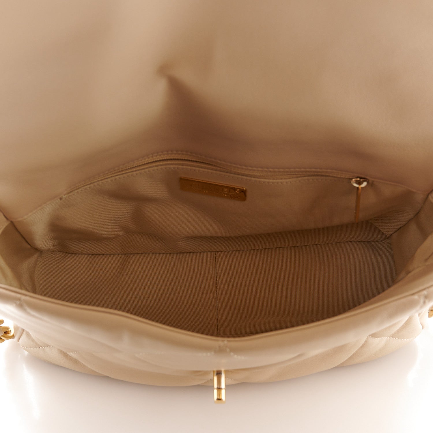 Chanel Lambskin Quilted Large Chanel 19 Flap Light Beige 5 of 10