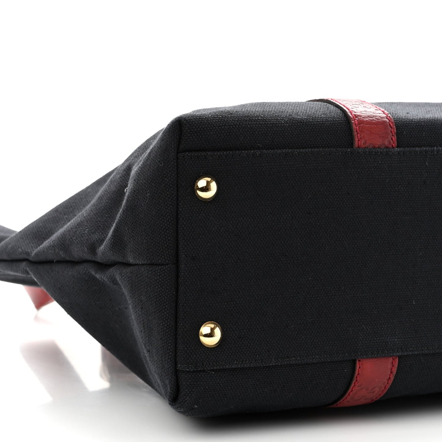 Guccissima Canvas Large Tote Black Dark Red