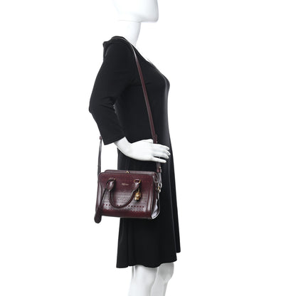 Alexander McQueen Studded Mini Padlock Zip Around Tote Bordeaux 2 of 10